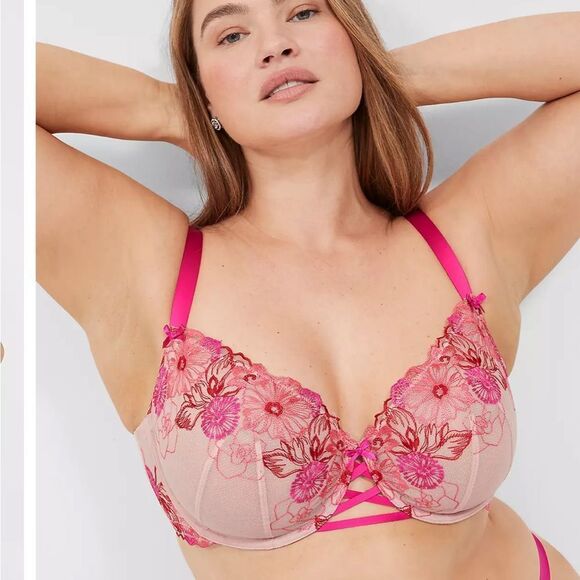 Cacique Embroidered Unlined Balconette Bra 42D - Picture 1 of 11